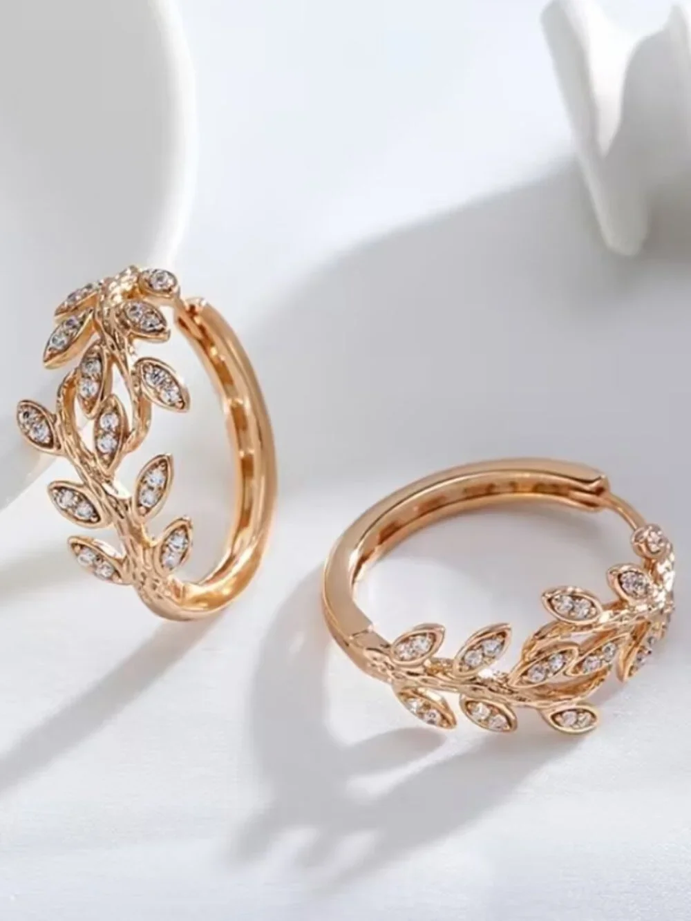 18K Gold Womens 2ct Diamond Small Hoop Earrings Ladies New 18 K Silver Jewelry_2